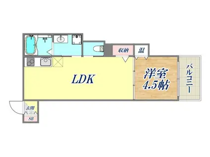 TRE COURT 兵庫1(1LDK/3階)の間取り写真