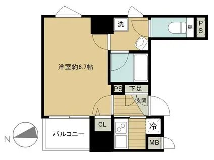 パレステュディオ御茶ノ水湯島駅前(1K/3階)の間取り写真