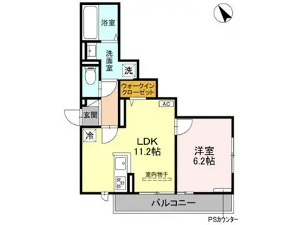 ソラーナ(1LDK/1階)の間取り写真