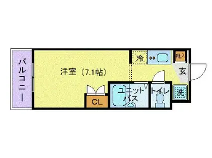 スチューデントハイツ代々木上原(ワンルーム/1階)の間取り写真