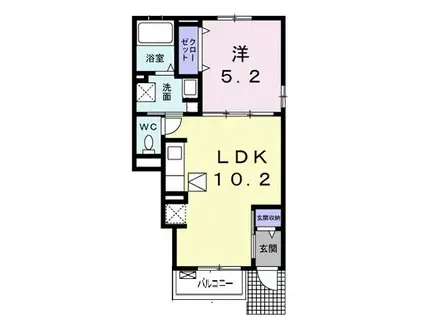 エテルノ・A(1LDK/1階)の間取り写真