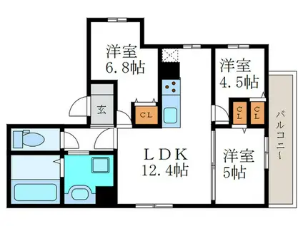 ルピナス嵯峨(3LDK/3階)の間取り写真