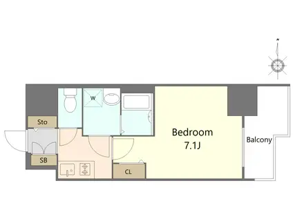 プレサンス丸の内レジデンスII(1K/8階)の間取り写真