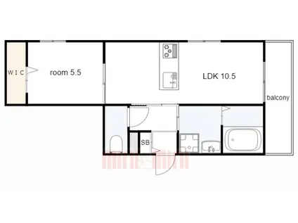 エルフォルク(1LDK/2階)の間取り写真