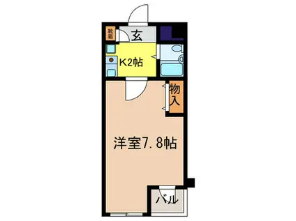 リバティ東大路(1K/2階)の間取り写真