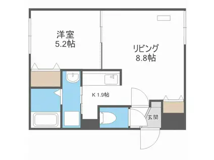 GRADO グラード(1LDK/3階)の間取り写真