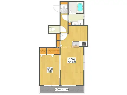 シャルマンエルア(1LDK/3階)の間取り写真