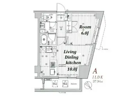 ウィステリア大森山王(1LDK/10階)の間取り写真