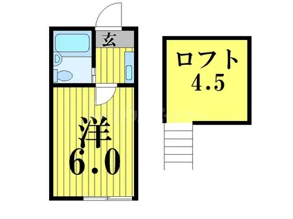 プラザ・ドゥ・デューク(1K/1階)の間取り写真