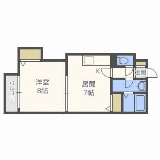 ハイツプロキオン(1DK/3階)の間取り写真