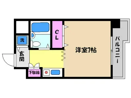 ジョイフル東灘(ワンルーム/1階)の間取り写真