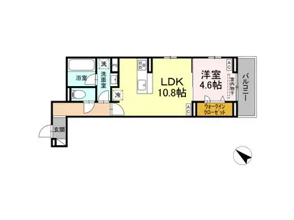 ディーソニア(1LDK/2階)の間取り写真