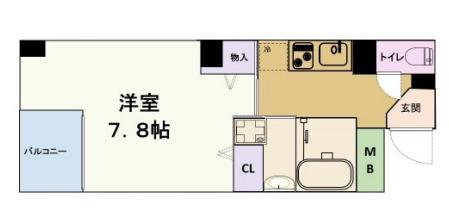 ルアナハレフクシマ(1K/3階)の間取り写真
