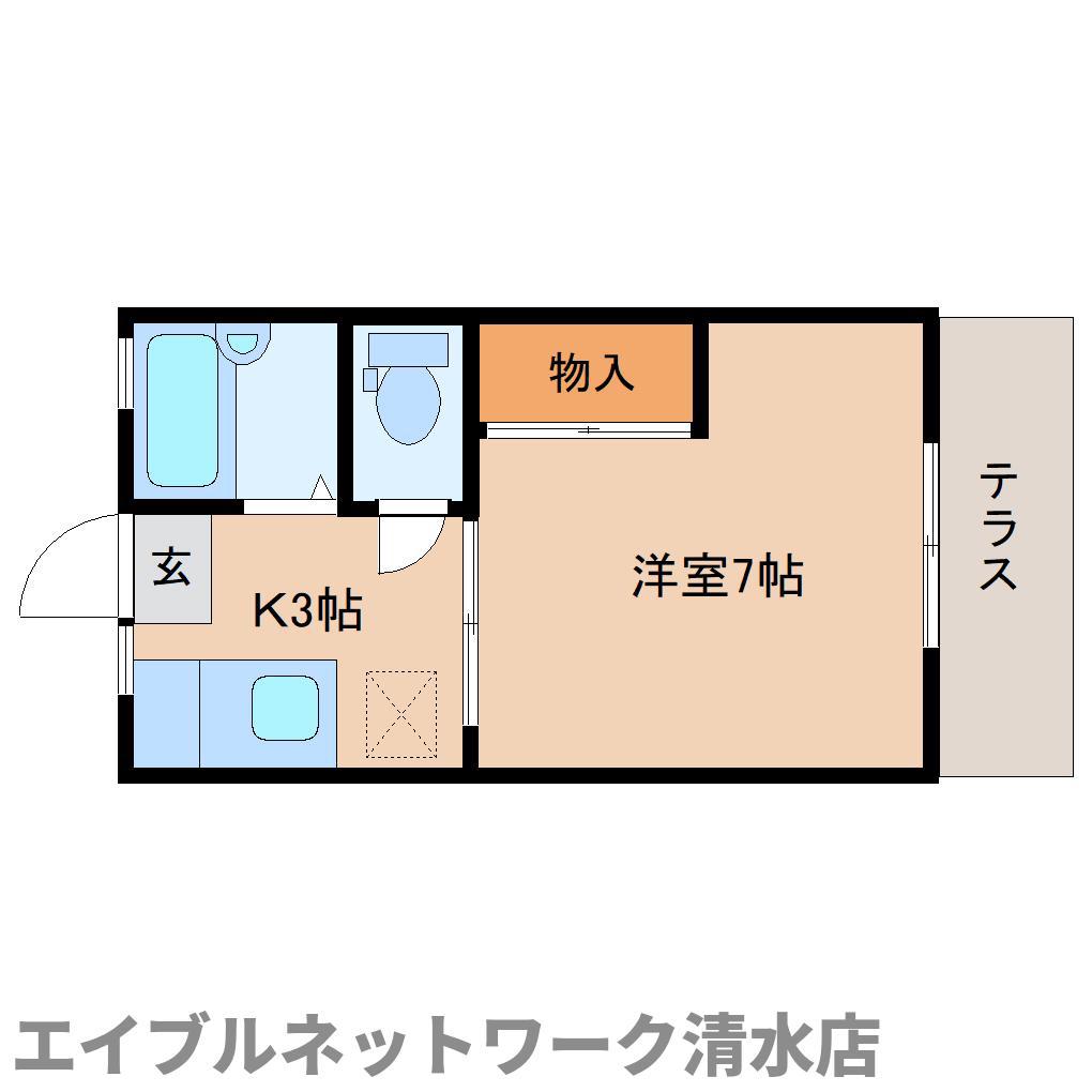 トラッドハイツA(1K/2階)の間取り写真