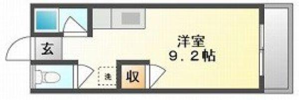 ソレイユK(ワンルーム/3階)の間取り写真