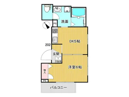 アロン・ド池尻(1DK/2階)の間取り写真