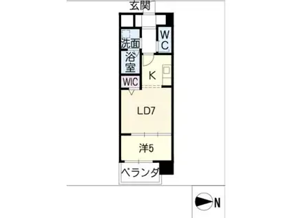 ウエスト鶴舞(1LDK/6階)の間取り写真