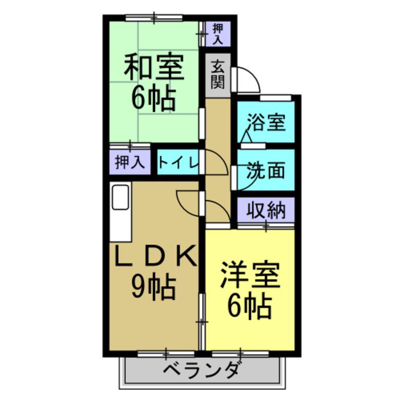 アルジャンKII(2LDK/2階)の間取り写真