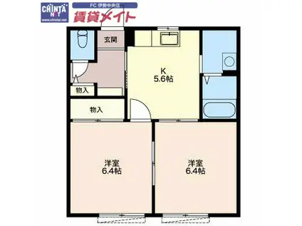 メゾンカンパーニュ(2K/1階)の間取り写真