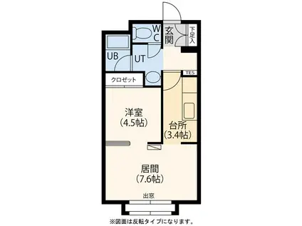 藤井ビル北11条II(1LDK/1階)の間取り写真