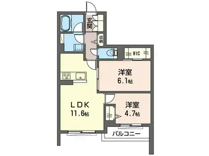 シャーメゾン田端四丁目(2LDK/2階)の間取り写真
