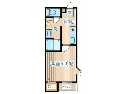 ベルグラン八木山緑(1K/1階)の間取り写真