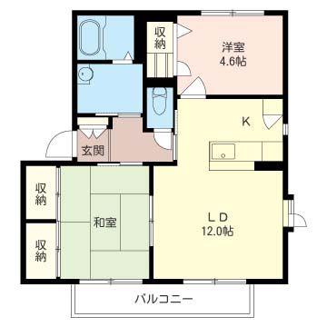 レルロードウエスト(2LDK/2階)の間取り写真