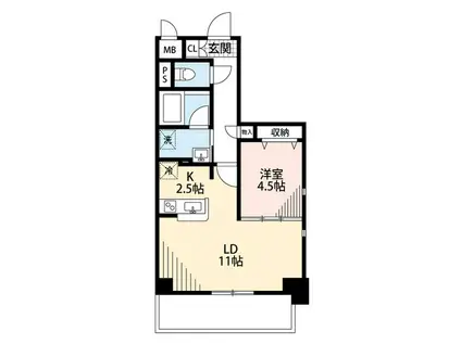 パークソレイユ新潟駅前(1LDK/6階)の間取り写真