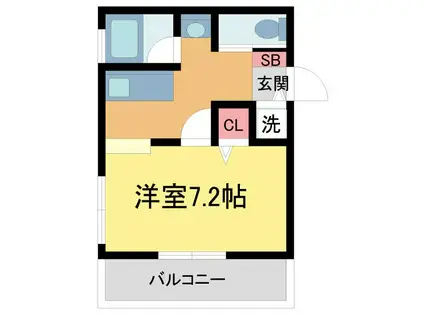 ONLY ONE GLORY花屋敷(1K/1階)の間取り写真