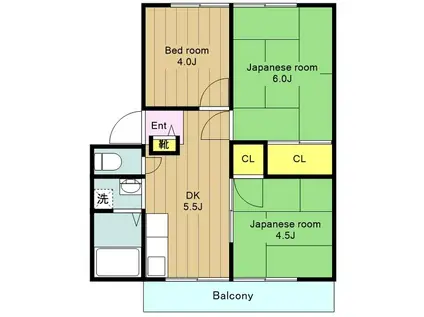 ハイツSAVA(3DK/2階)の間取り写真