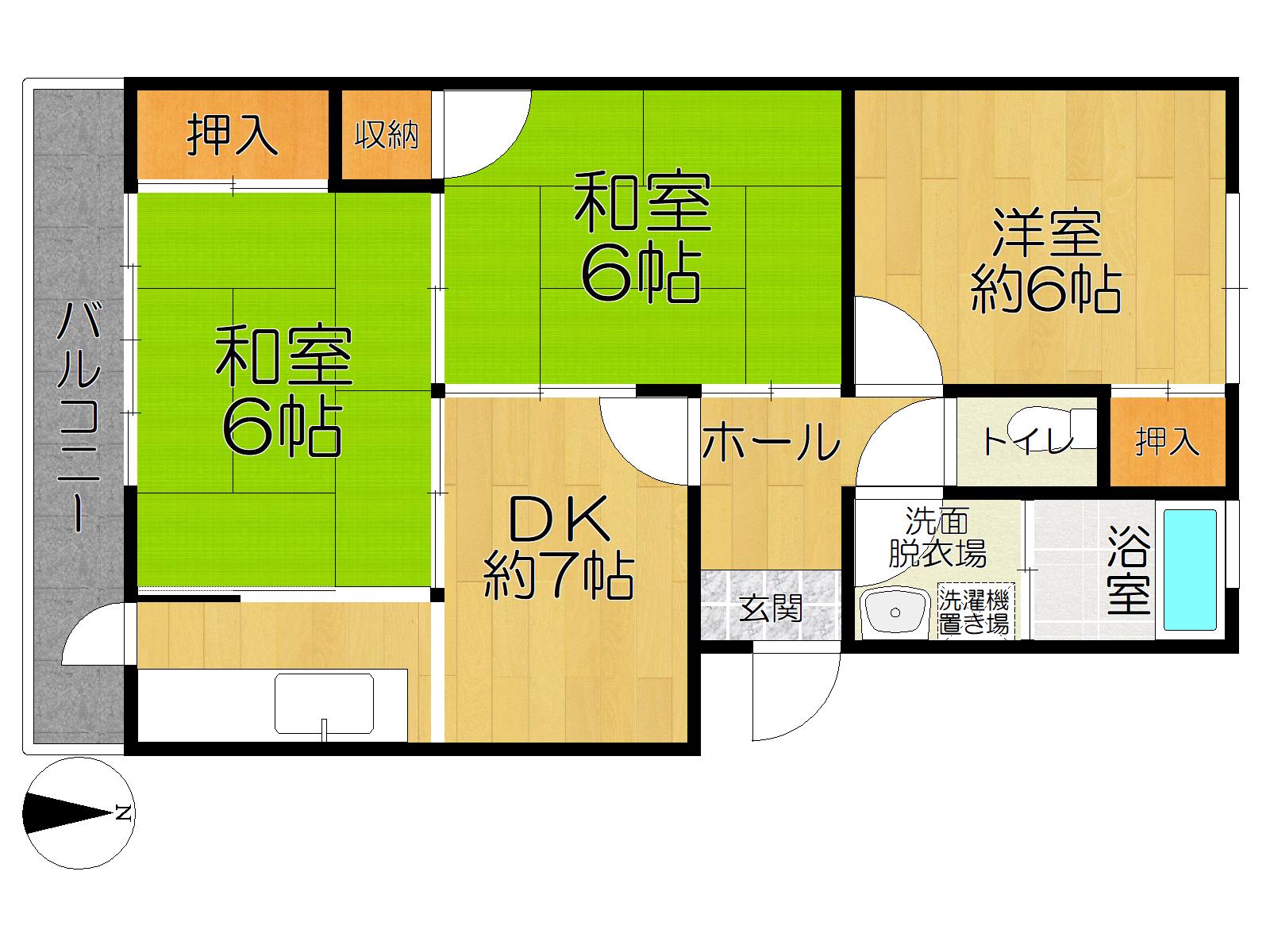 岩崎マンション(3DK/2階)の間取り写真