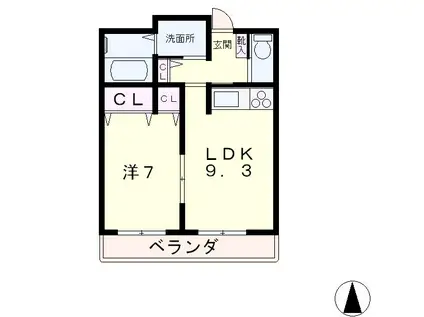 アベニール(1LDK/3階)の間取り写真