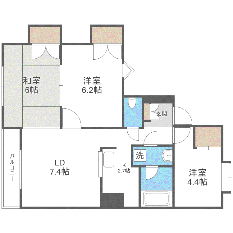 ハーベスト26(3LDK/2階)の間取り写真