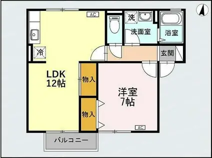 PREMIEREA(1LDK/1階)の間取り写真