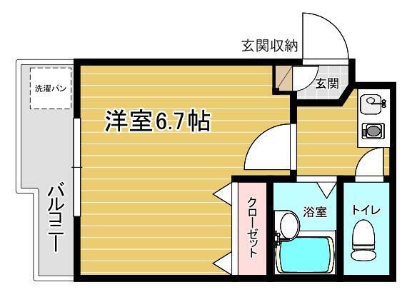 タナカハイツ(1K/2階)の間取り写真