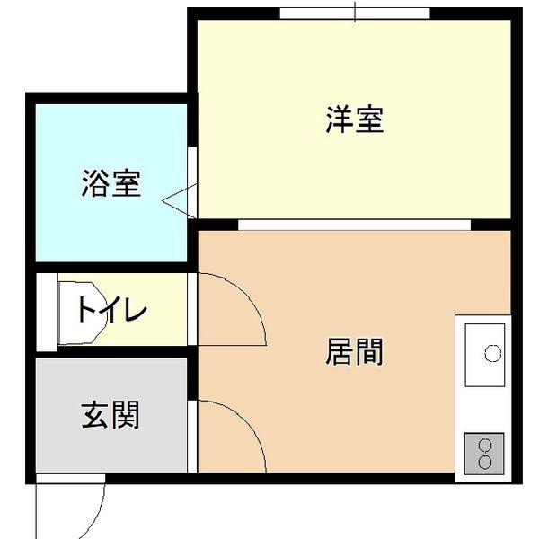 第5三星荘(1DK/2階)の間取り写真