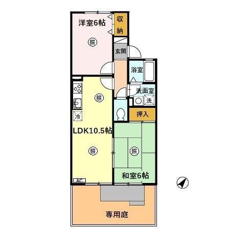 リブェールけやきI(2LDK/1階)の間取り写真