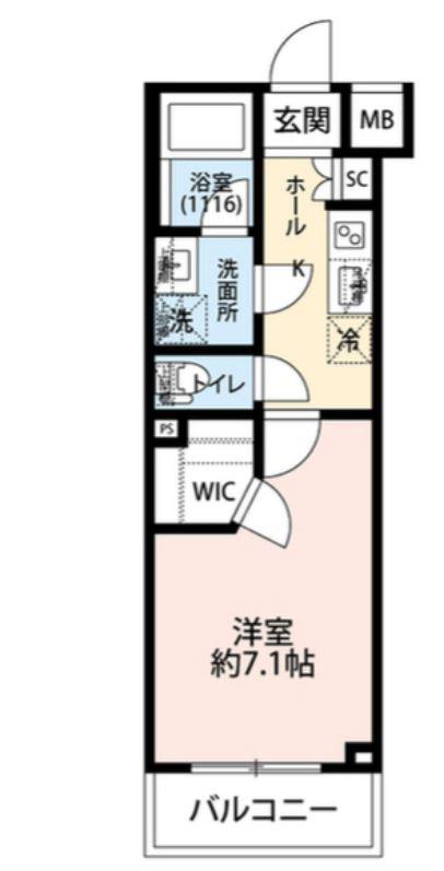 プレール・ドゥーク小竹向原(1K/1階)の間取り写真