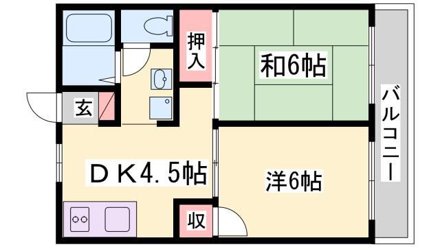ピアン広町(2DK/1階)の間取り写真