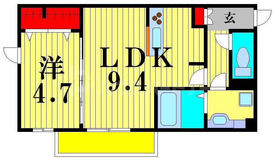 ANNEX(1LDK/2階)の間取り写真