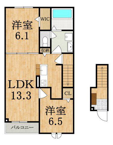 アルモニー(2LDK/2階)の間取り写真