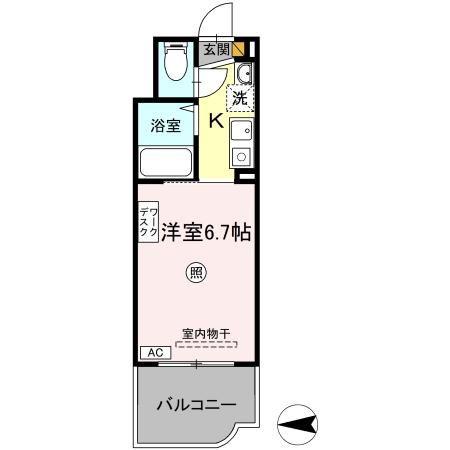 パティオ坂巻(1K/1階)の間取り写真