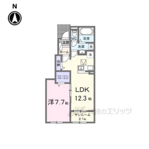 ライラック(1LDK/1階)の間取り写真