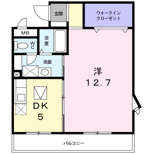 ディアコート口酒井(1DK/1階)の間取り写真