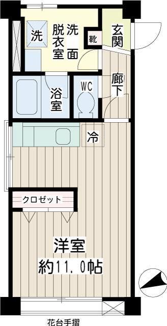 カルム町屋(ワンルーム/4階)の間取り写真
