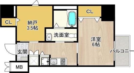 ディアコート宿屋町(2K/10階)の間取り写真