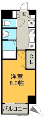 エステムコート名古屋グランツ(1K/5階)の間取り写真
