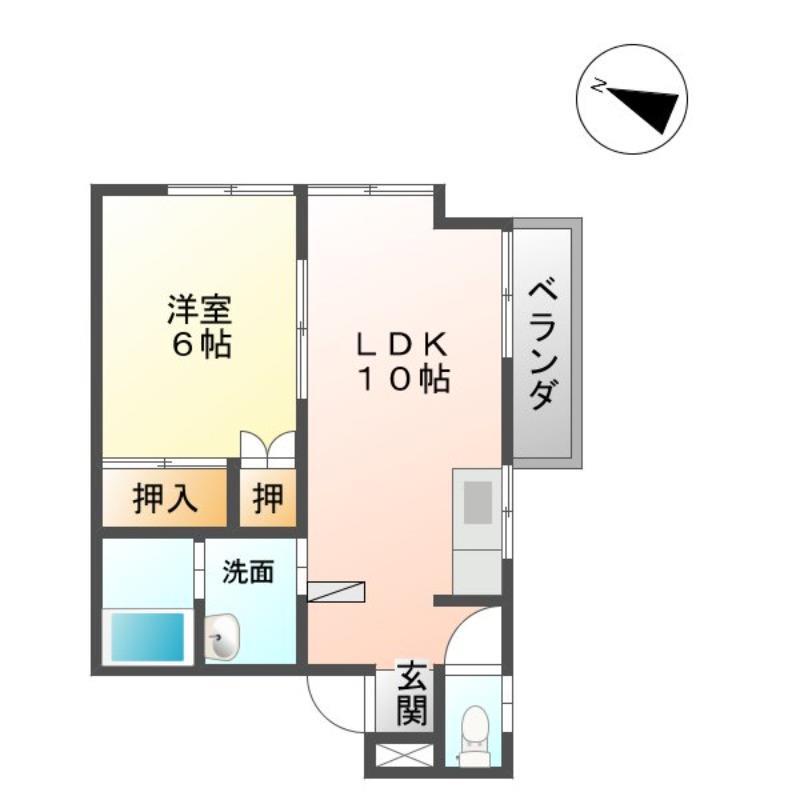 レジデンス松村(1LDK/2階)の間取り写真