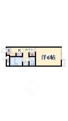 JR加古川線 滝野駅 徒歩42分 2階建 築28年(1K/1階)の間取り写真