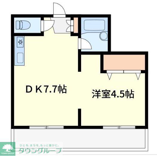 ハウスむさしの(1DK/3階)の間取り写真